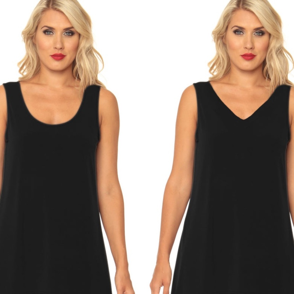 NWT Bamboo Reversible Neckline Swing Tank Top by Orange Fashion Village